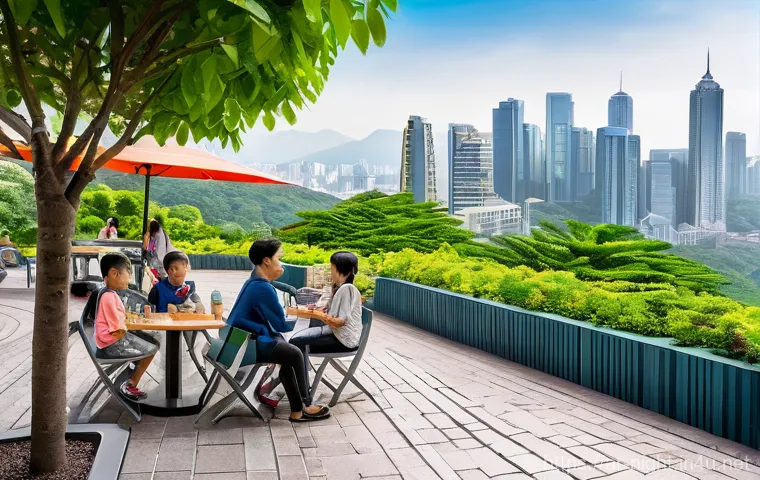 홍콩 빅토리아 피크 - **"A spectacular panoramic view from Sky Terrace 428 on Victoria Peak at the 'golden hour' just as t...