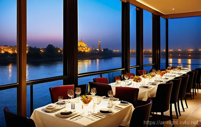 야경 명소 근처 맛집 - **Prompt: Elegant Rooftop Dining at Sunset in a Bustling Metropolis**
    "An exquisitely dressed co...